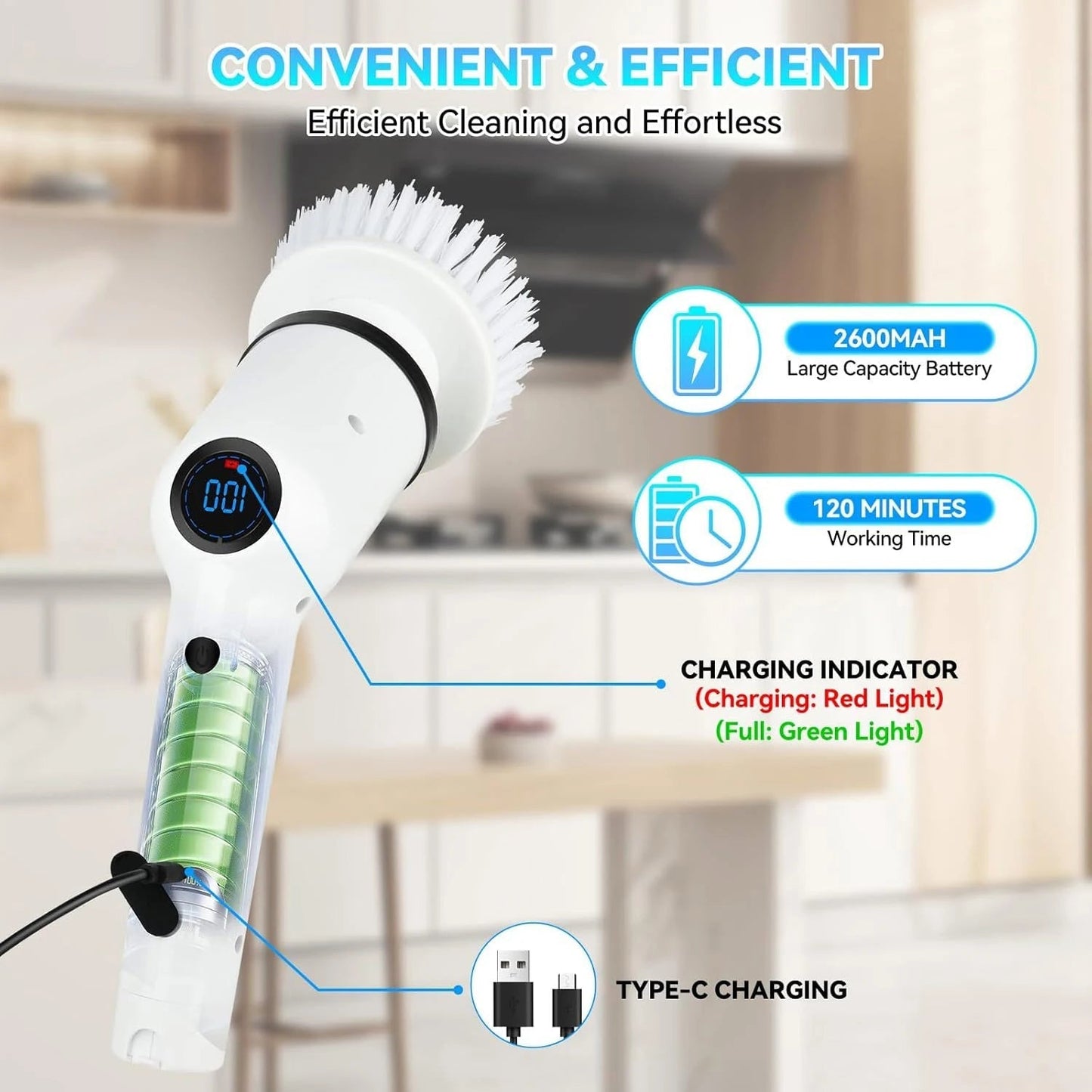 Cleanistic™ Electric Spin Scrubber (9-in-1)