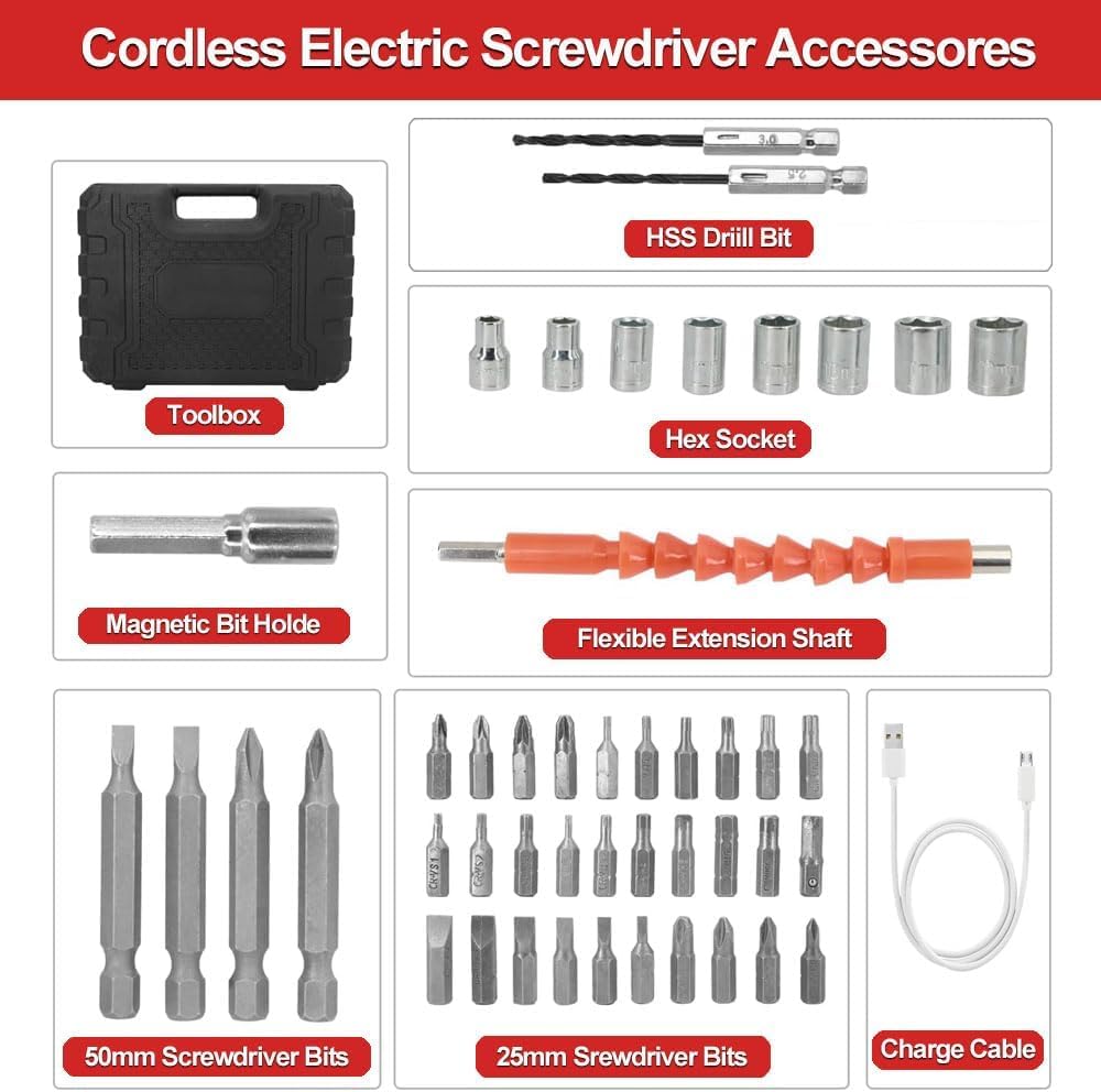 FlexDrive Screwdriver Kit: Cordless & Rechargeable